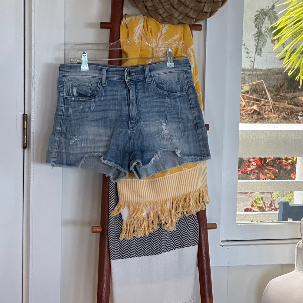 Sneak Peek Distressed Blue Jean Shorts